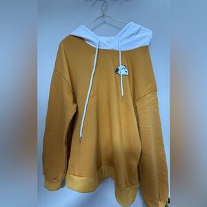 ROMWE Yellow and White Knit Fabric